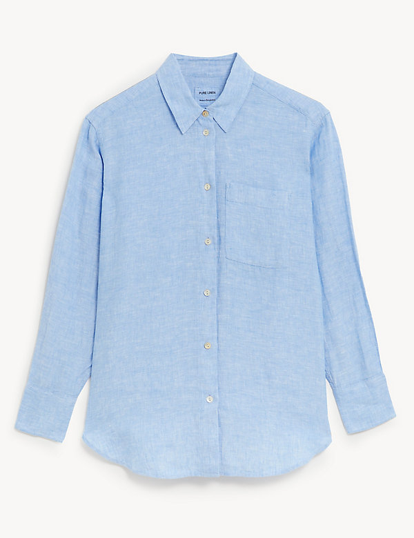 Pure Linen Collared Relaxed Shirt - JE