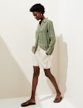 Pure Linen Striped Collared Shirt