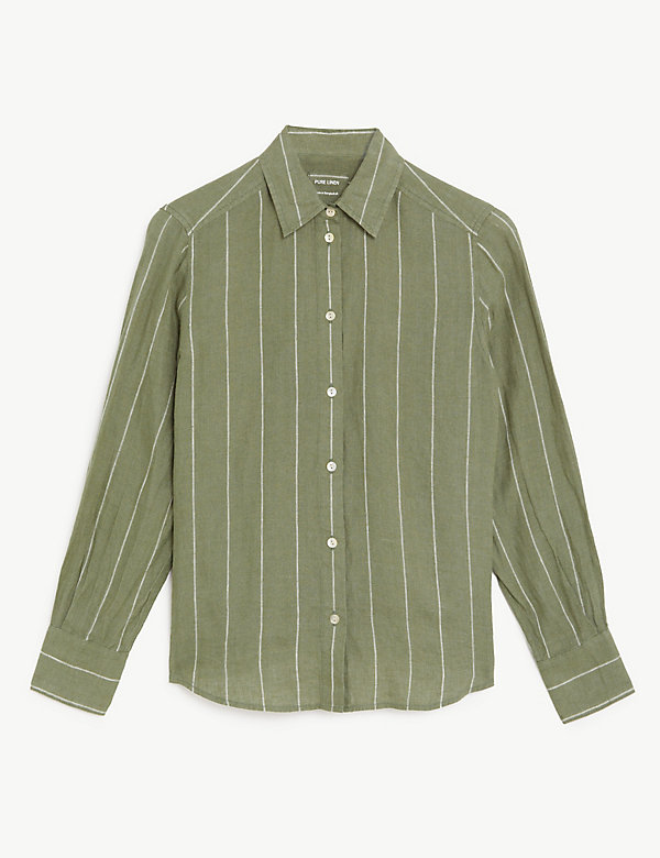 Pure Linen Striped Collared Shirt - AU
