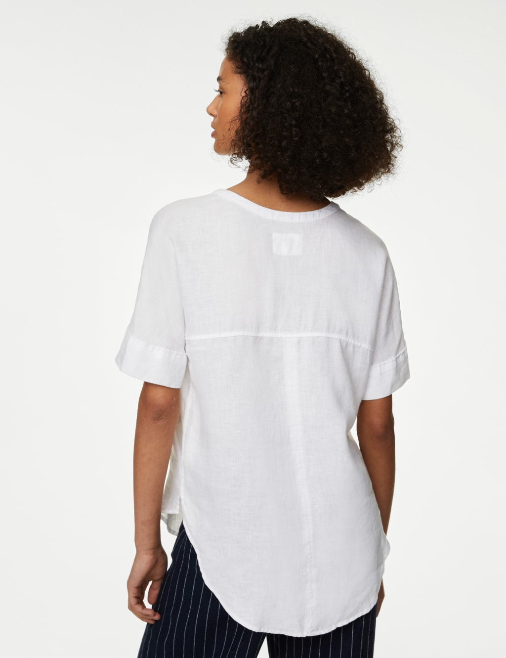 Pure Linen Short Sleeve Popover Blouse image 4