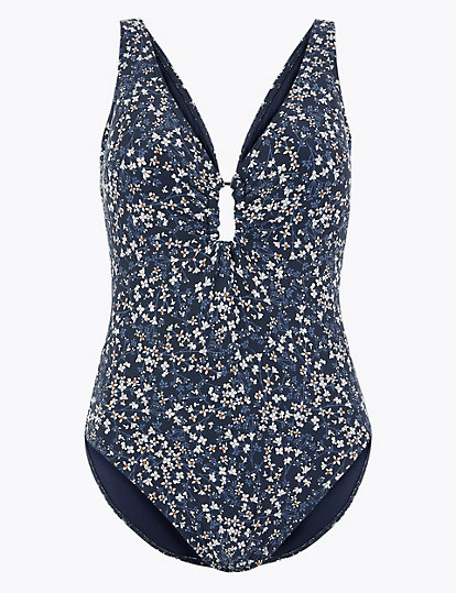 Ditsy Floral Plunge Swimsuit