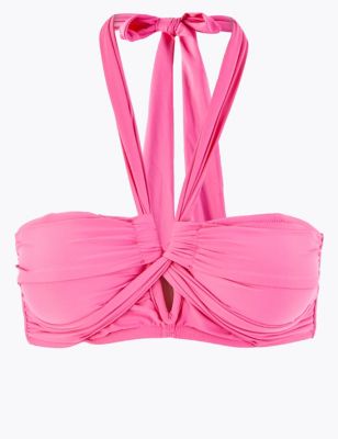 Twist Front Halter Neck Bikini Top | M&S Collection | M&S