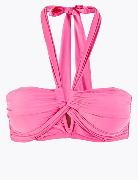 Twist Front Halter Neck Bikini Top | M&S Collection | M&S