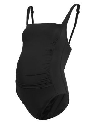 

M&S Collection Bañador premamá con fruncido y escote cuadradoWomens - Black, Black