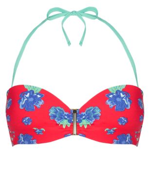 Floral Underwired Bandeau Bikini Top | M&S Collection | M&S