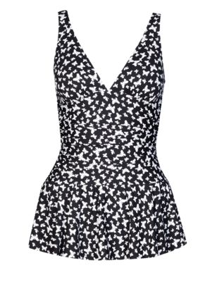 Tummy Control Butterfly Print Skirt Swimsuit | M&S Collection | M&S