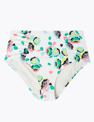 high waisted floral swim bottoms