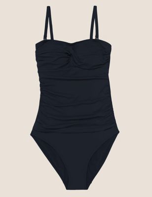 M&S Collection Tummy Control Multiway Bandeau Swimsuit - 14 - Navy, Navy