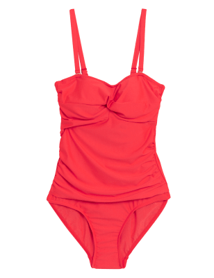 

Womens M&S Collection Tummy Control Multiway Bandeau Swimsuit - Flame, Flame