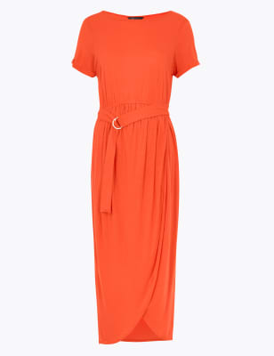 m and s orange dress