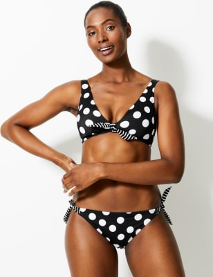 Polka dot sales swimsuit top