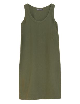

Womens M&S Collection Linen Rich Sleeveless Shift Dress - Hunter Green, Hunter Green