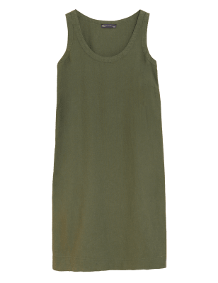 

M&S Collection Vestido recto sin mangas de linoWomens - Hunter Green, Hunter Green