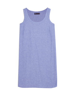 

M&S Collection Vestido recto sin mangas de linoWomens - Chambray, Chambray