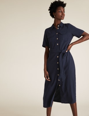 Oasis navy hot sale shirt dress