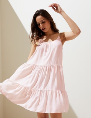 

Womens M&S Collection Mini Tiered Beach Dress - Calico, Calico