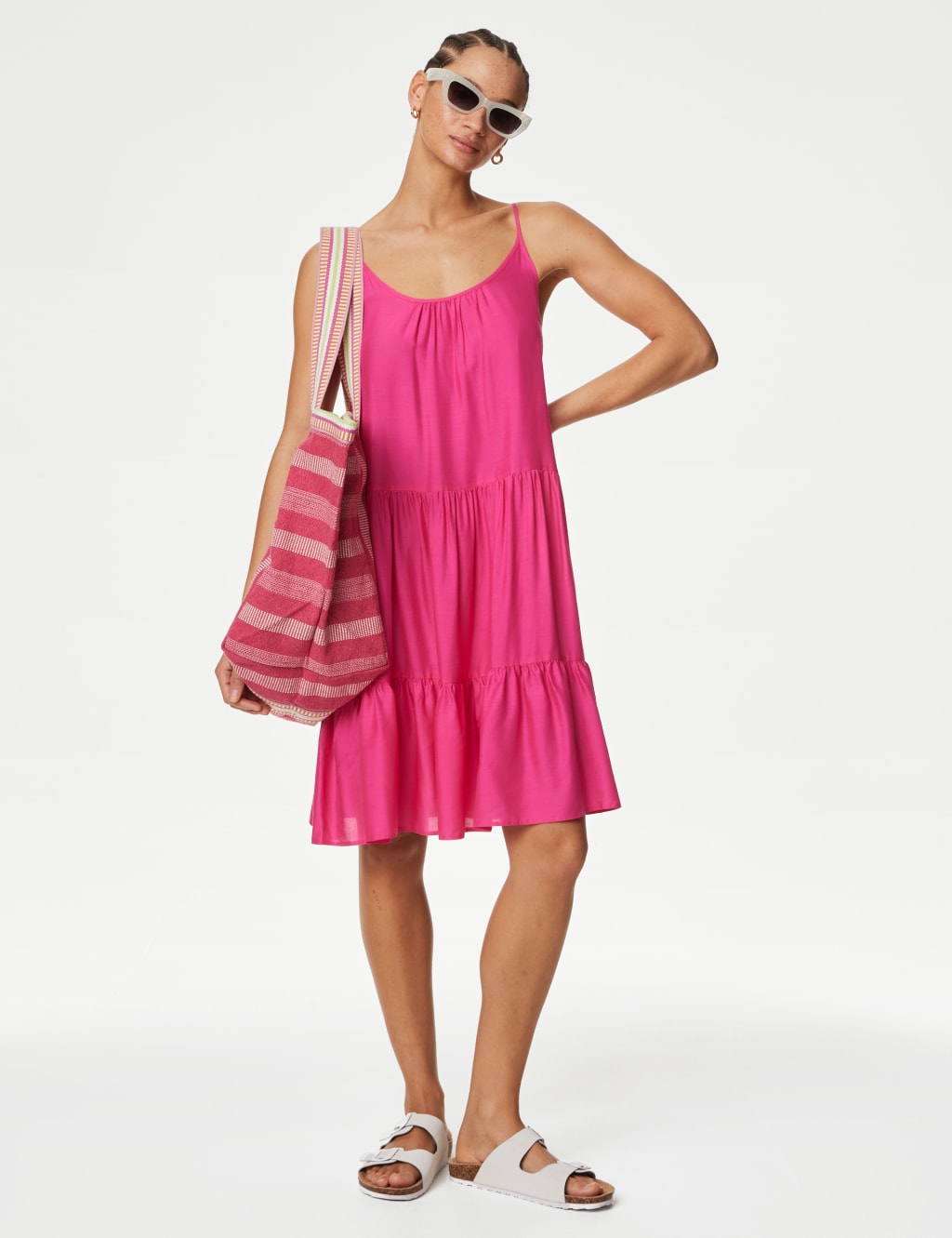 Pink Micro Gingham Starlight Midaxi Dress