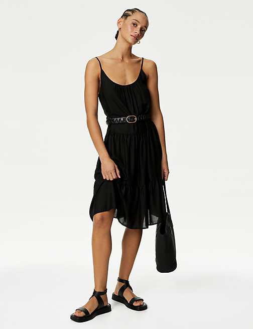 Marks And Spencer Womens M&S Collection Mini Tiered Beach Dress - Black, Black