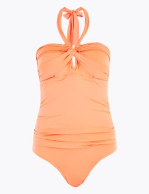 halter neck swimsuit tummy control