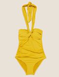 Tummy Control Ruched Halterneck Swimsuit