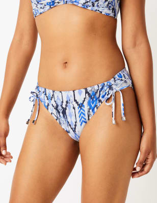 Bas de bikini &agrave; imprim&eacute; plume