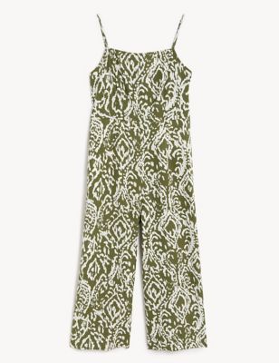 Linen Rich Printed Jumpsuit