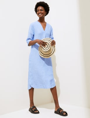 Linen Rich V-Neck Tunic, M&S Collection