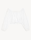 Pure Cotton Broderie Off The Shoulder Top