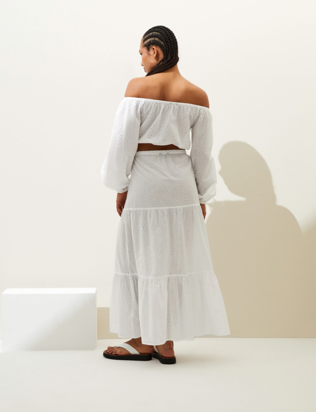 Textured Maxi Tiered Beach Skirt image 3