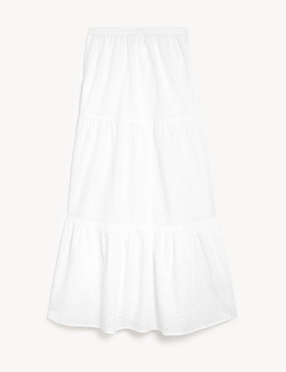 Textured Maxi Tiered Beach Skirt