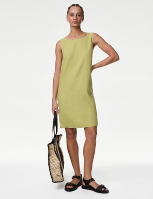 Marks and spencer 2025 linen shift dress