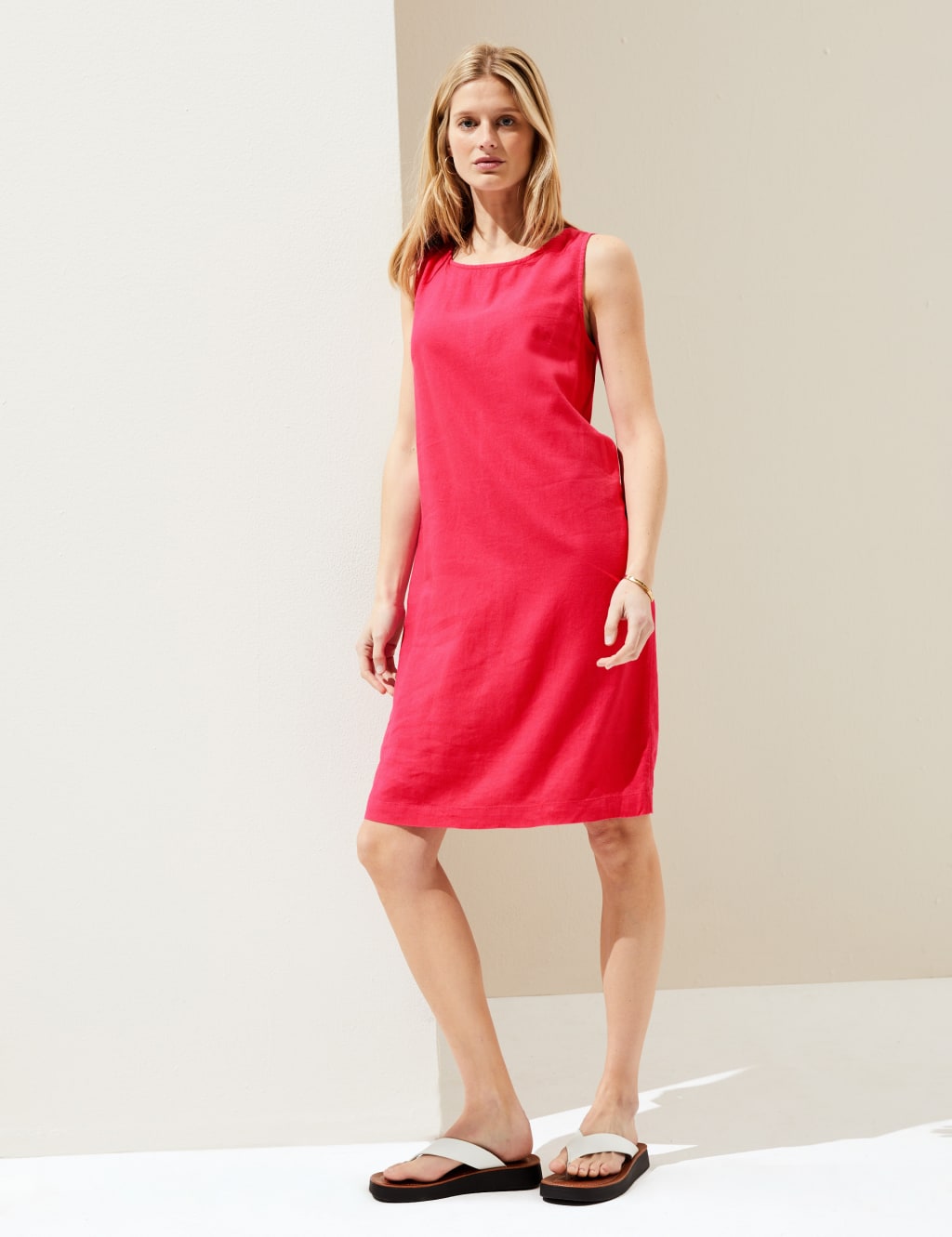 Linen Rich Knee Length Shift Dress image 2