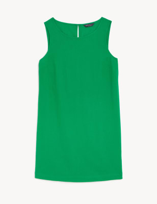 

Womens M&S Collection Linen Rich Knee Length Shift Dress - Bright Green, Bright Green
