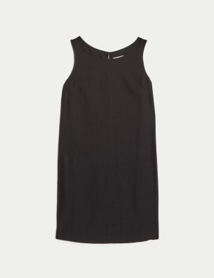 Comeforbreakfast Gray Sleeveless Shift Knee Length Dress