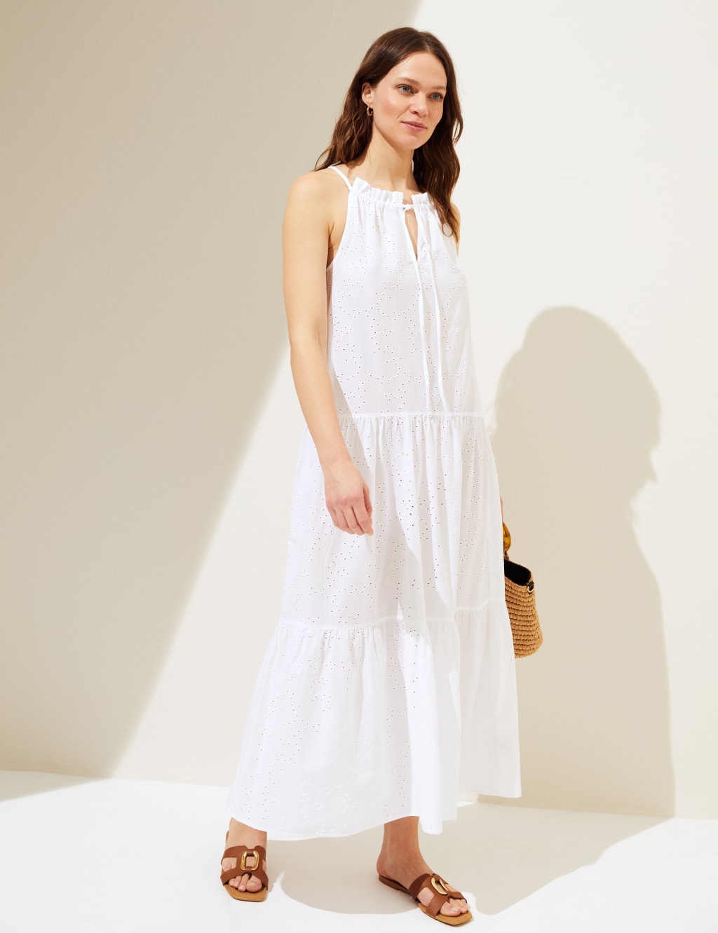 Pure Cotton Cutwork Midaxi Beach Dress image 2
