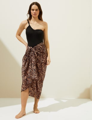 

M&S Collection Sarong 100% algodón estampadoWomens - Mezcla De Tonos Marrones, Mezcla De Tonos Marrones
