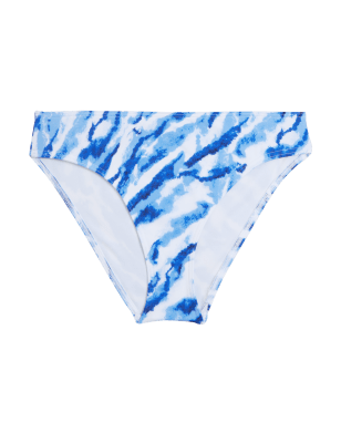

Womens M&S Collection Tie Dye High Leg Bikini Bottoms - Blue Mix, Blue Mix