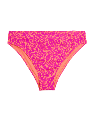 

M&S Collection Parte de abajo de bikini de cintura alta con estampado animalWomens - Pink Mix, Pink Mix