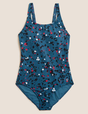 

Womens GOODMOVE Animal Print Padded Scoop Neck Swimsuit - Green Mix, Green Mix