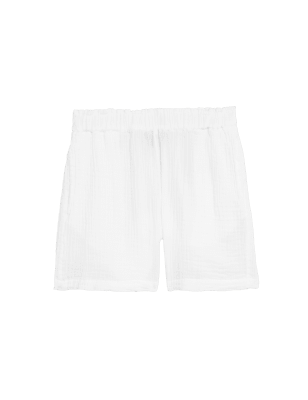 

Womens M&S Collection Pure Cotton Shorts - White, White