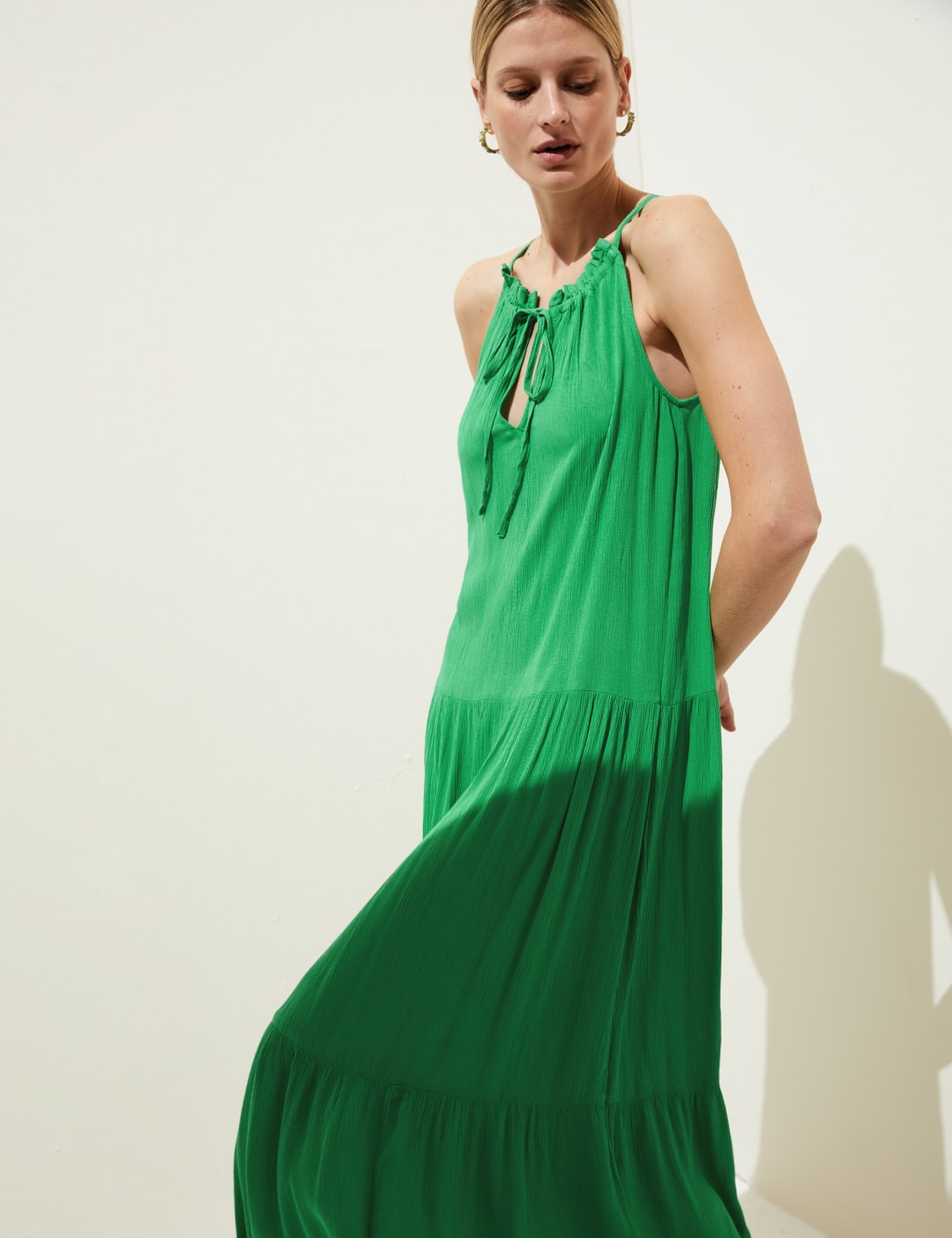 High Neck Midaxi Tiered Beach Dress image 1