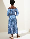 Printed Bardot Maxi Dress
