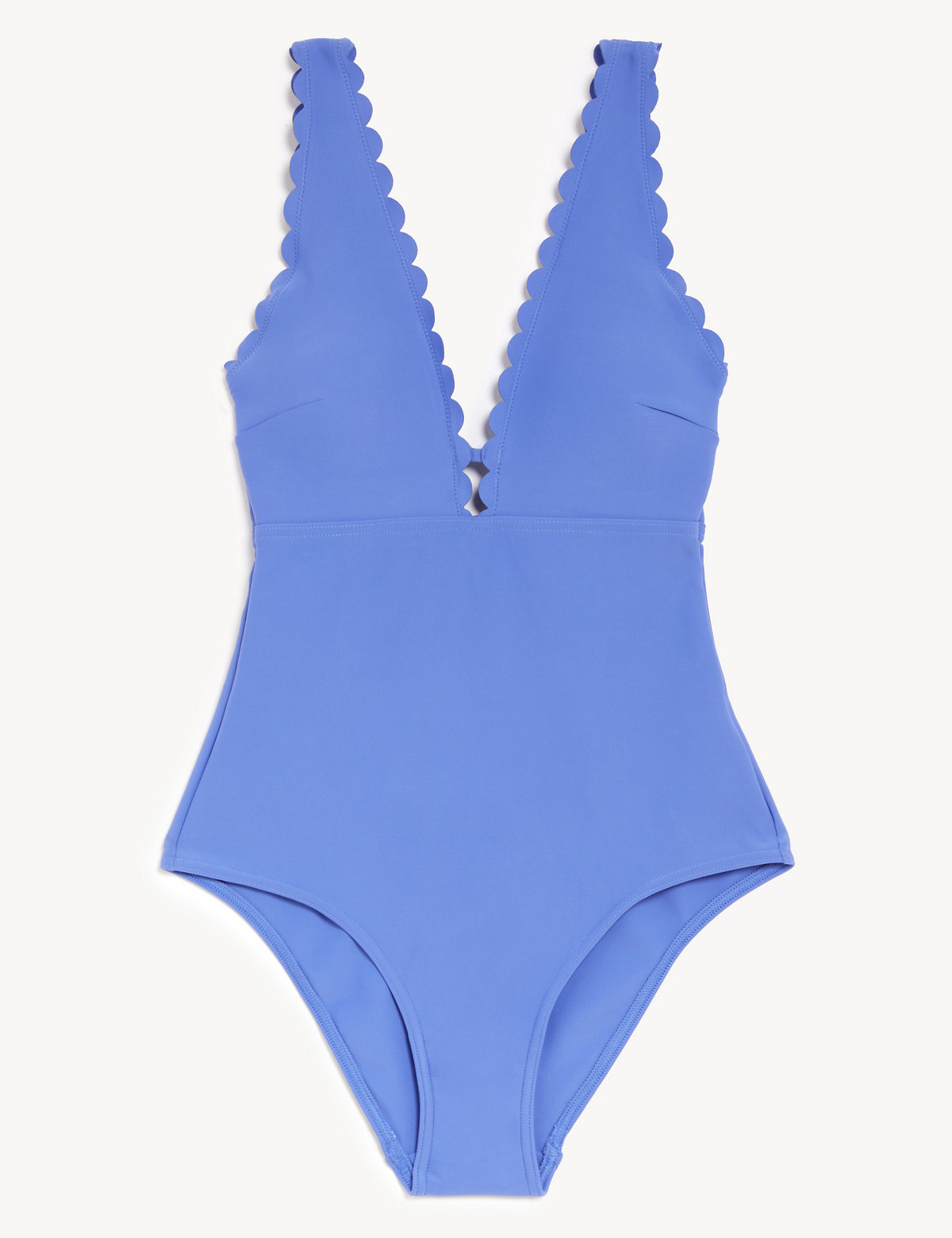 Padded Scallop Plunge Swimsuit
