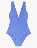 Padded Scallop Plunge Swimsuit