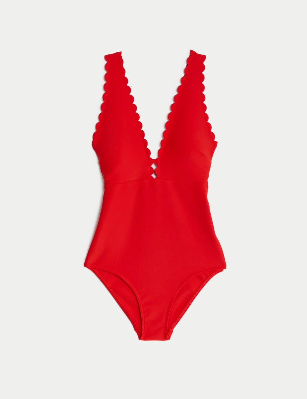 Padded Scallop Plunge Swimsuit image 2