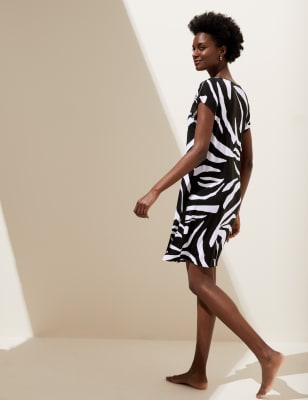 

Womens M&S Collection Animal Print V-Neck Mini Column Dress - Black Mix, Black Mix