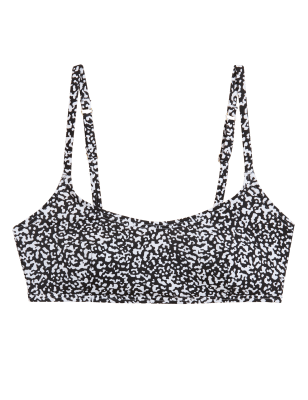 

Womens M&S Collection Animal Print V-Neck Bikini Top - Black Mix, Black Mix