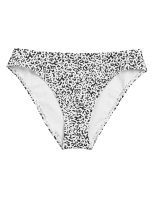 

M&S Collection Parte de abajo de bikini de corte alto con estampado animalWomens - Black Mix, Black Mix