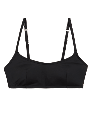 

Womens M&S Collection Padded V-Neck Bikini Top - Black, Black