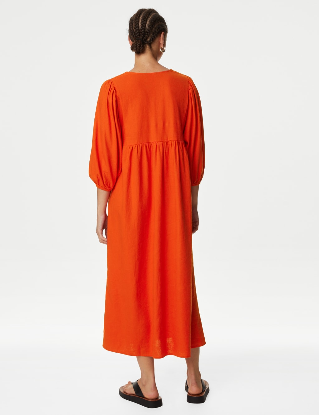 Linen Rich V-Neck Midi Beach Dress image 4
